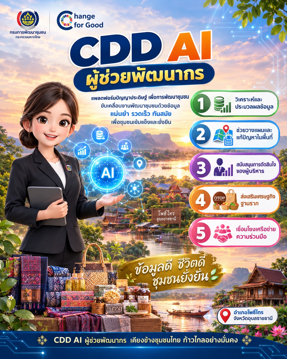 พช.โพธิ์ไทร ประชาสัมพันธ์เชิญชวนใช้งาน “CDD AI”